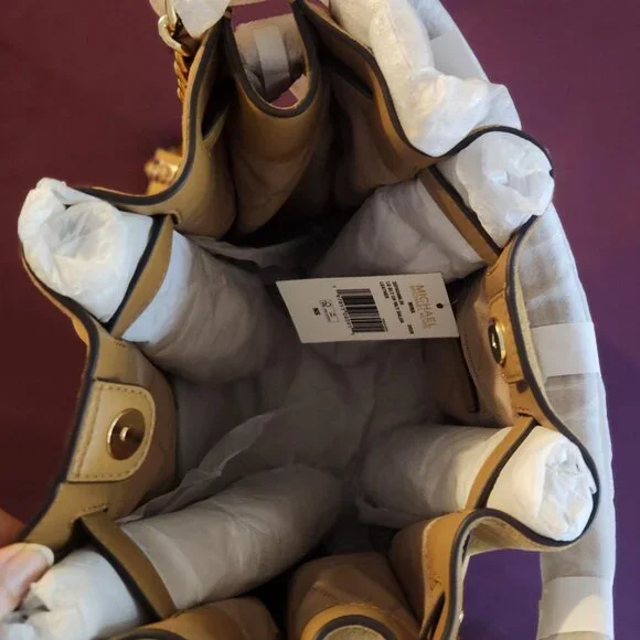 Michael Kors Mina Large Suede Chain Shoulder Bag - Picture 9 of 16